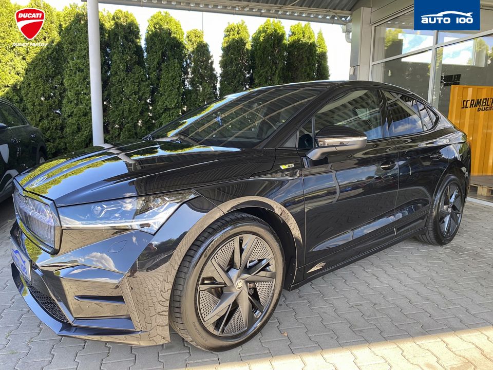 Škoda Enyaq iV RS, 220kW, Tepelné čerpadlo, Matrix-Beam. SoH 90.4%