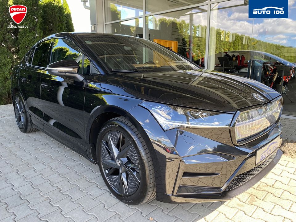 Škoda Enyaq iV RS, 220kW, Tepelné čerpadlo, Matrix-Beam. SoH 90.4%